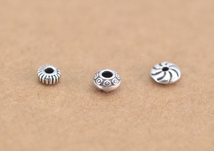 Sterling Silver Flat Roundelle Bead Spacer S925 Finding