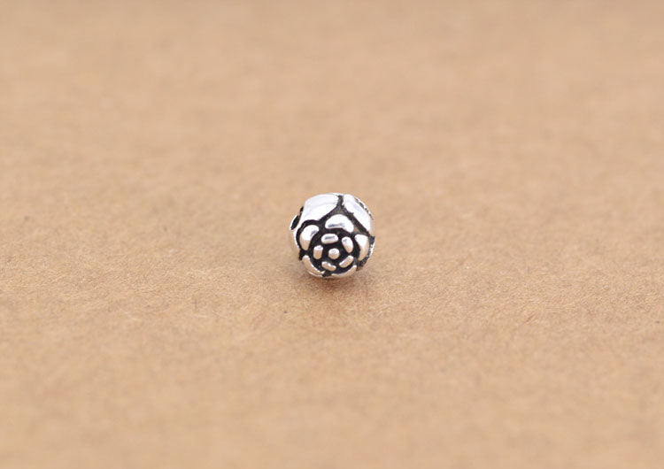 Sterling Silver Flat Roundelle Floral Bead Spacer S925 Finding