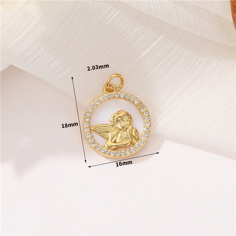 2 Jésus Cupidon Mama Soleil Serpent Charm Pendentif Strass Embelli 14K GF