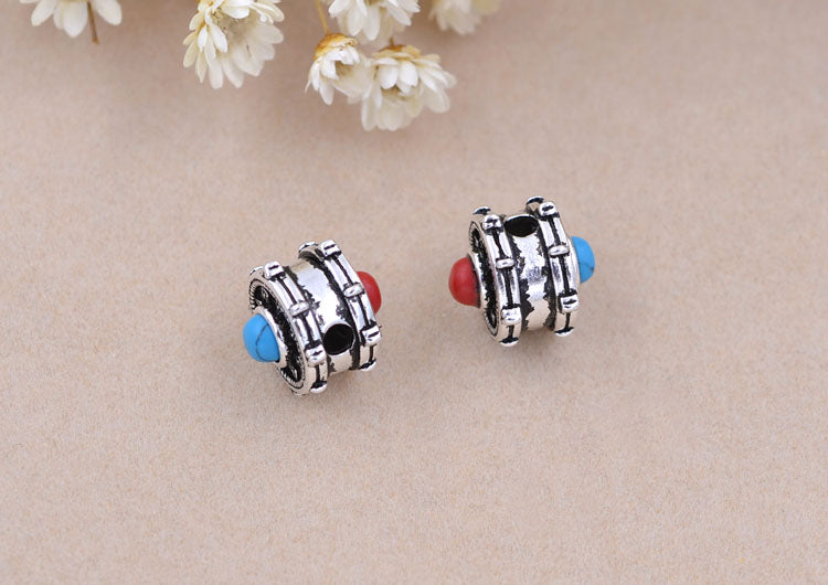 Sterling Silver Prayer Wheel Bead Spacer S925 Finding