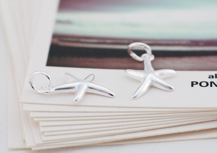 Sterling Silver Tiny Starfish Charm Pendant S925 Finding