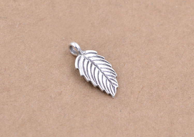 Sterling Silver Tiny Leaf Charm Pendant S925 Finding