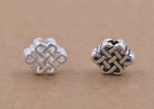 Sterling Silver Chinese Knot Bead S925 Finding