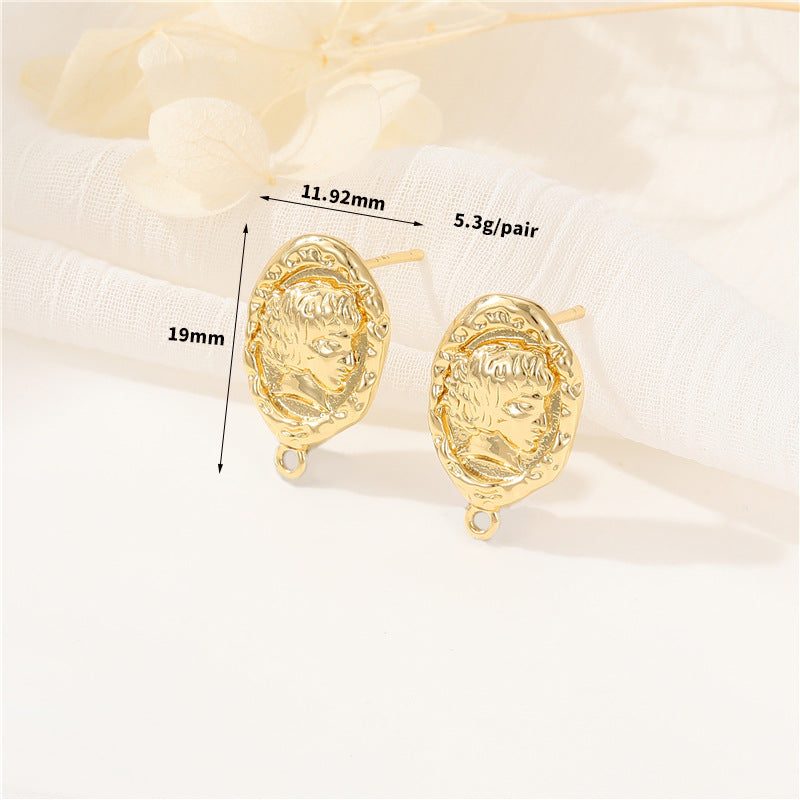 4 boucles d'oreilles ovales fondues avec boucle d'oreille 14K GF