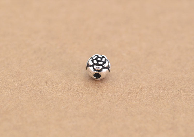 Sterling Silver Flat Roundelle Floral Bead Spacer S925 Finding