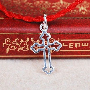 Sterling Silver Tiny Cross Charm Pendant S925 Finding