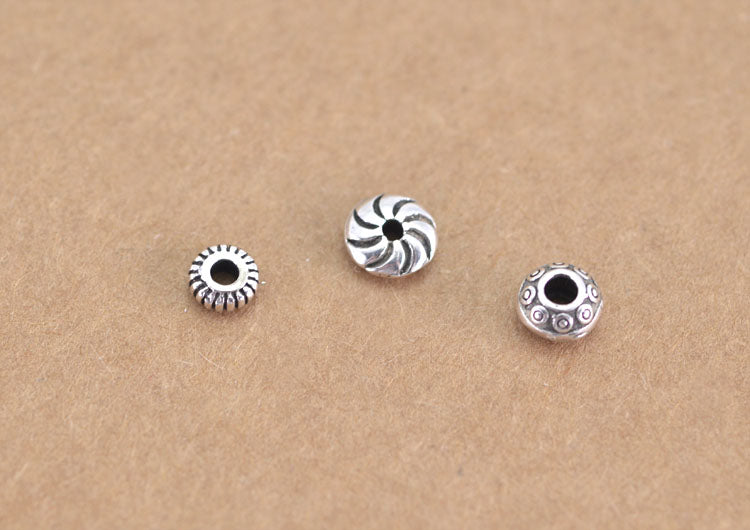 Sterling Silver Flat Roundelle Bead Spacer S925 Finding