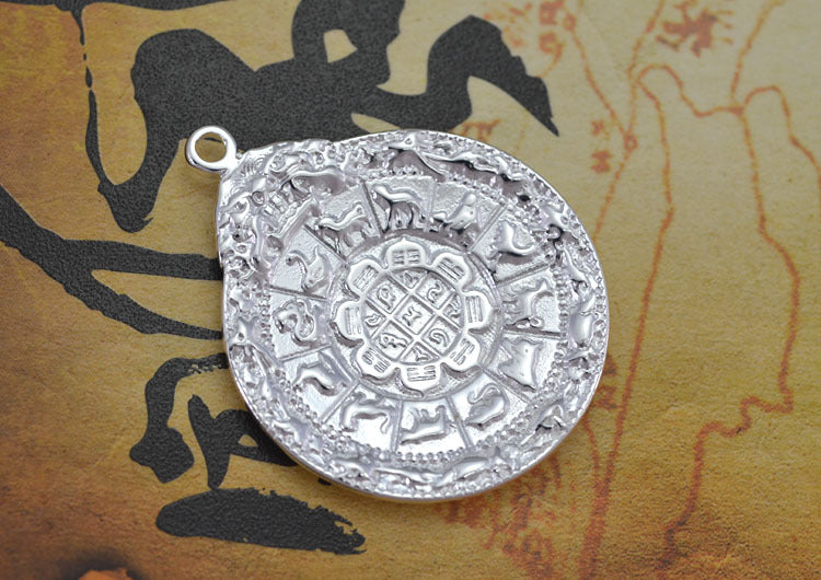 Sterling Silver Tiny Chinese Zodiac Coin Charm Pendant S925 Finding