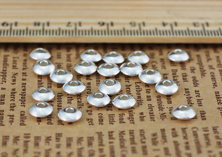 Sterling Silver Flat Roundelle Abacus Bead S925 Finding