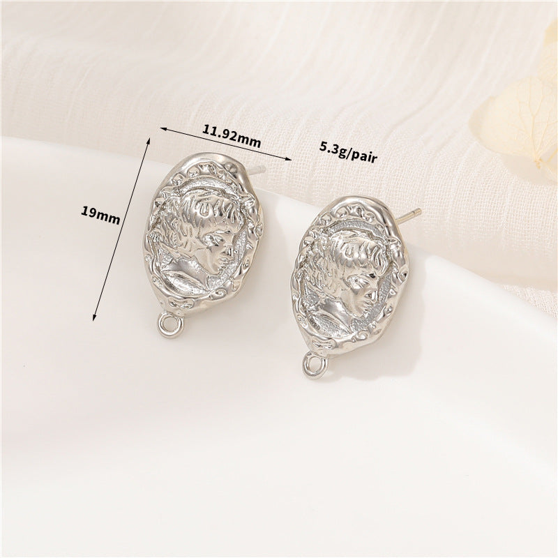 4 boucles d'oreilles ovales fondues avec boucle d'oreille 14K GF