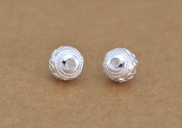 Sterling Silver Heart Round Bead Spacer S925 Finding