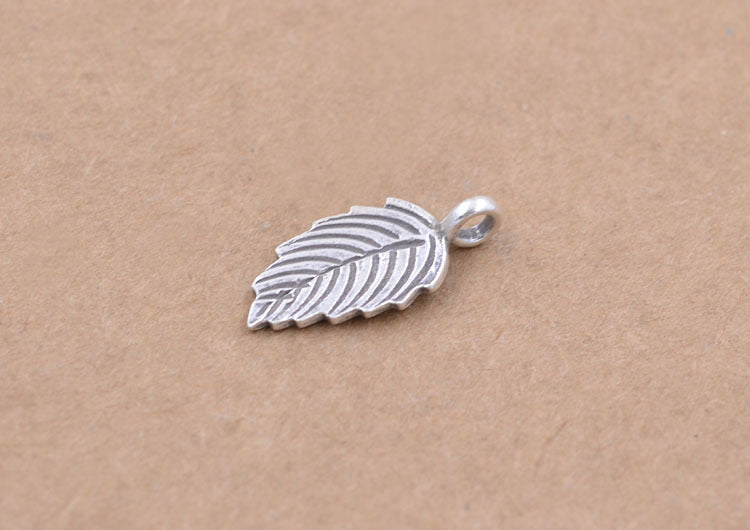 Sterling Silver Tiny Leaf Charm Pendant S925 Finding