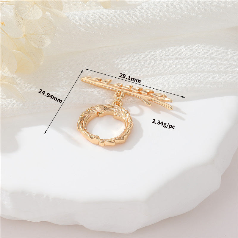 2 Oval Joint Heart Twined Melting Circle OT-Verschluss 14K GF Verschlüsse Verbinder