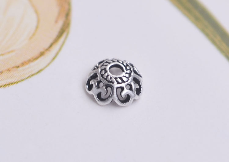 Sterling Silber Floral Bead Cap Cup S925 Fundstück