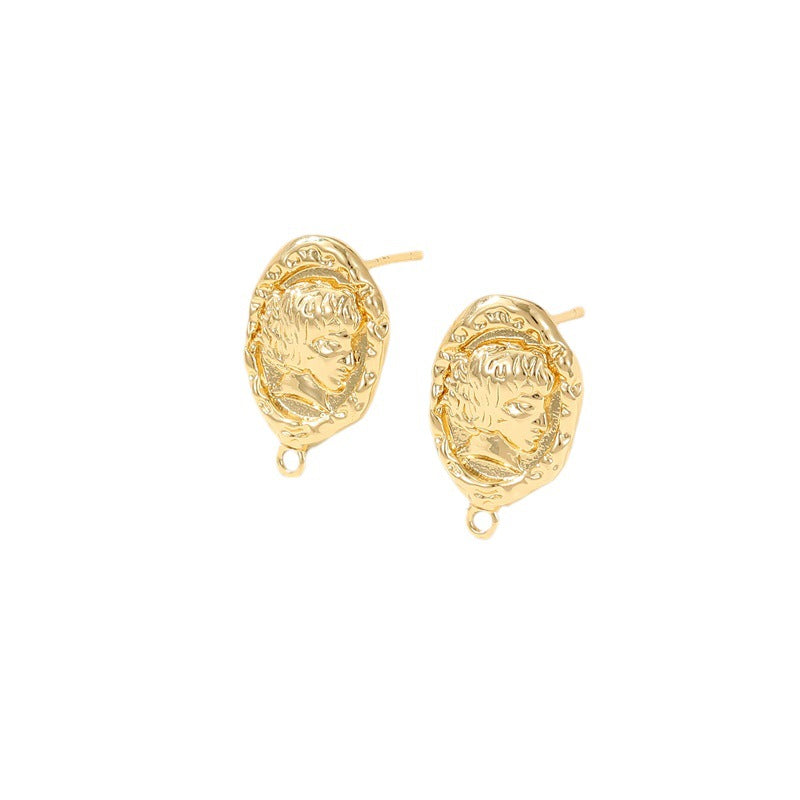 4 boucles d'oreilles ovales fondues avec boucle d'oreille 14K GF