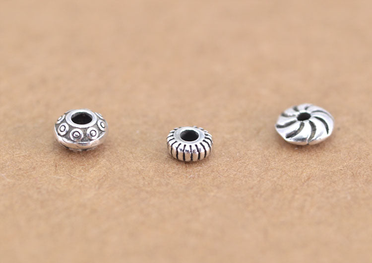 Sterling Silver Flat Roundelle Bead Spacer S925 Finding