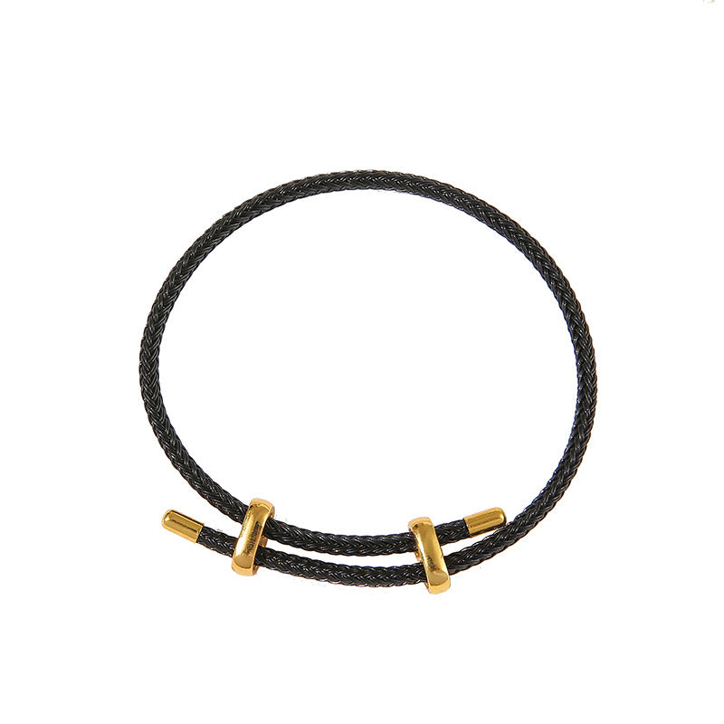 2 bracelets réglables en cordon tressé uni, 14K GF