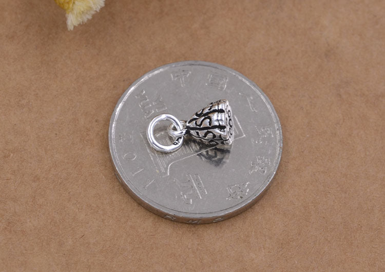 Sterling Silver Tiny Lotus Pod Charm Pendant S925 Finding