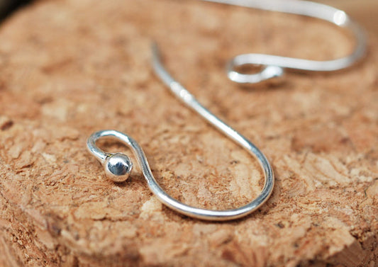 Sterling Silver Plain Earring Hooks Earing Finding