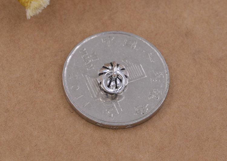 Sterling Silver Tiny Lotus Pod Charm Pendant S925 Finding