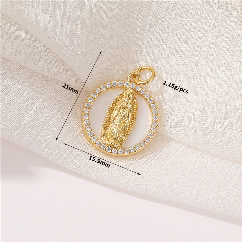 2 Jésus Cupidon Mama Soleil Serpent Charm Pendentif Strass Embelli 14K GF