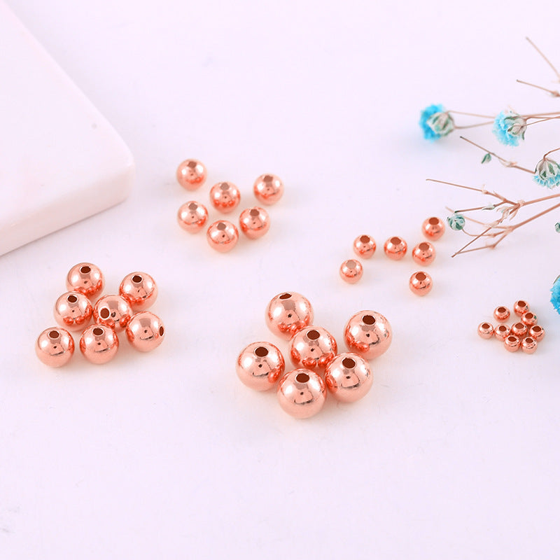 Bulk 100 Tiny Glossy Round Bead 14KGP 18KGP Copper Charm Beadwork Spacer Jewelry Finding 2mm 2.5mm 3mm 4mm 5mm 6mm 8mm