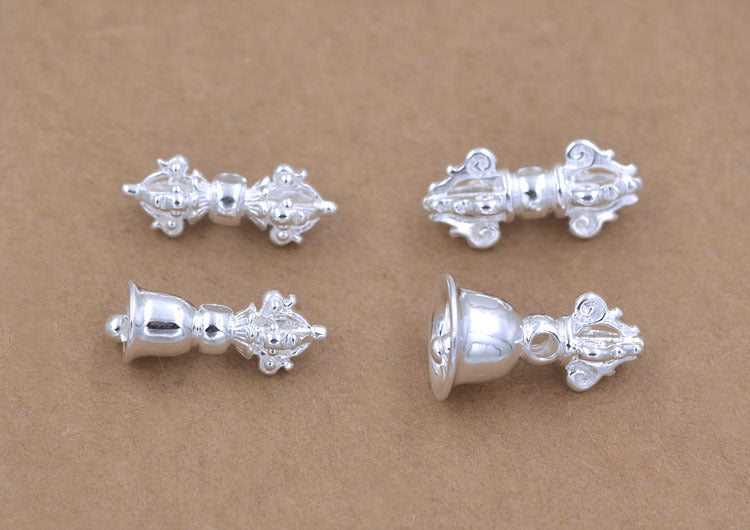 Sterling Silver Vajra Bell Pestle Bead Spacer S925 Finding