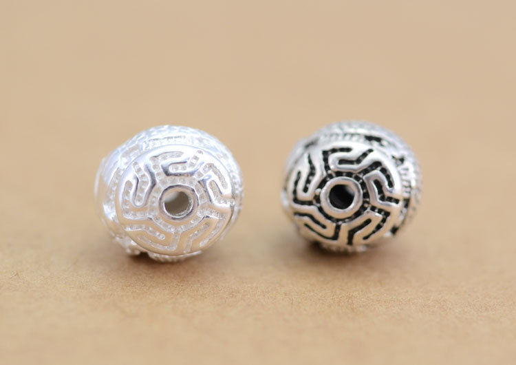 Sterling Silver Dragon Round Bead Spacer S925 Finding