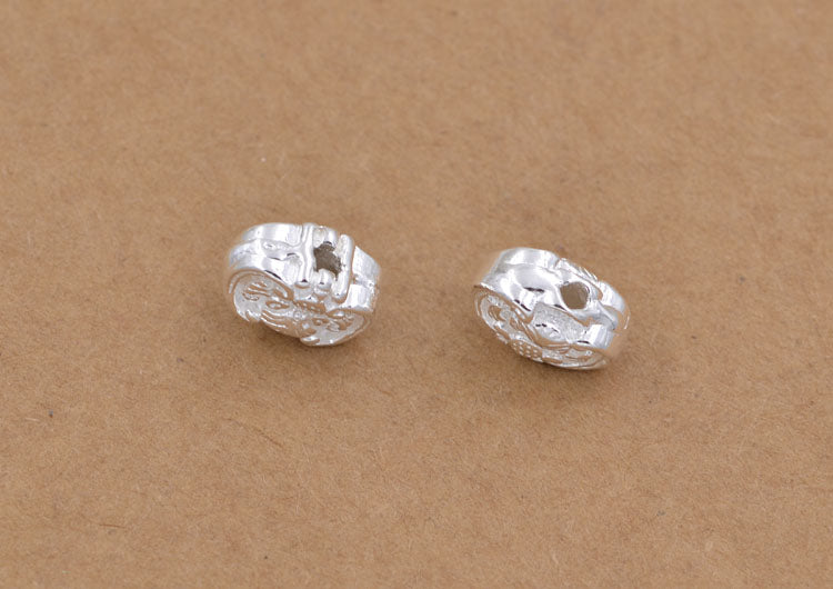 Sterling Silver Flat Bat Bead Spacer S925 Finding