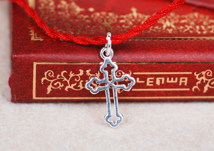 Sterling Silver Tiny Cross Charm Pendant S925 Finding