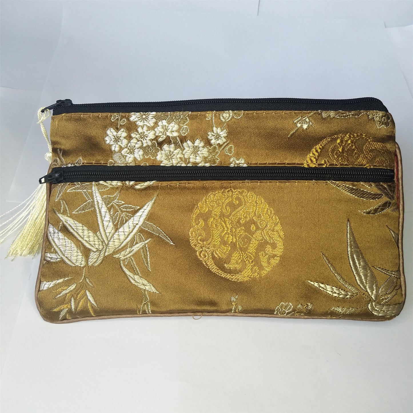 5x6.5 "pochettes en soie chinoises colorées sacs de pièces d'argent de poche avec deux fermetures éclair sac à main lot sacs d'emballage traditionnels pour cadeaux de bijoux