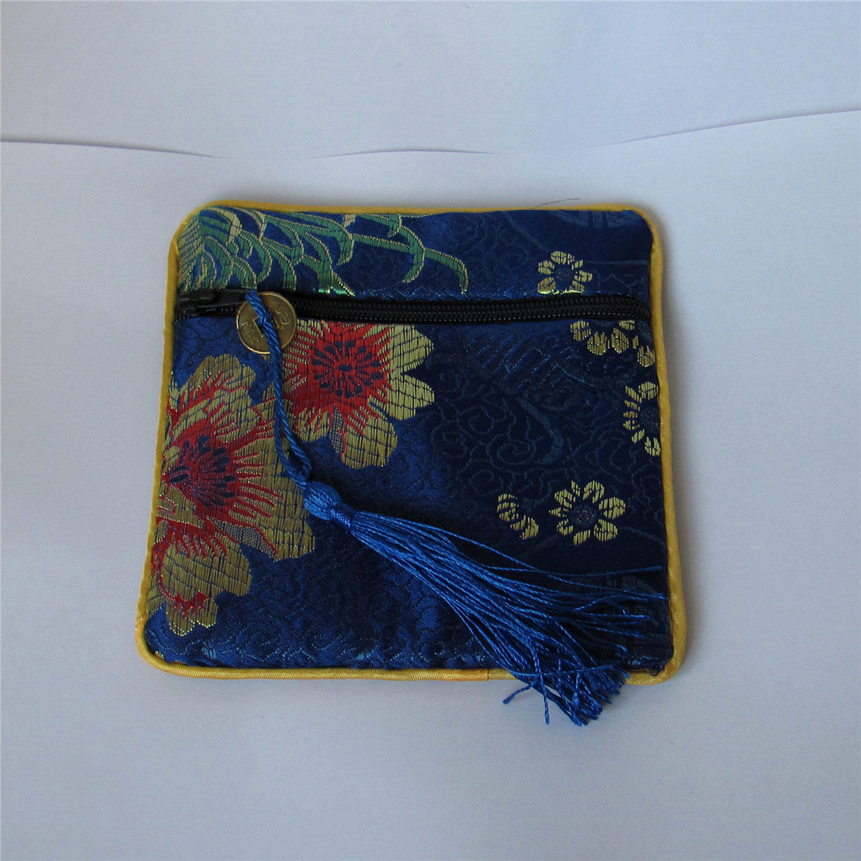 11,4 x 11,4 cm bunte chinesische Seidenbeutel, Taschengeld-Münzenbeutel mit Reißverschluss, viele traditionelle Verpackungsbeutel für Schmuck, Geschenke