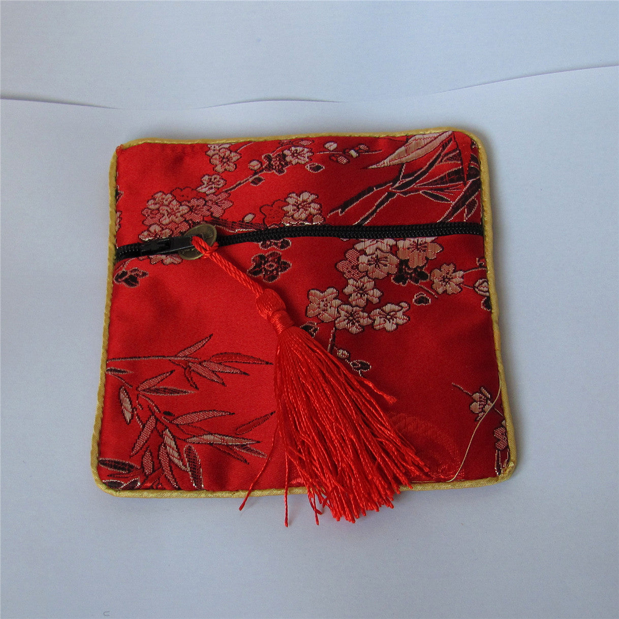 11,4 x 11,4 cm bunte chinesische Seidenbeutel, Taschengeld-Münzenbeutel mit Reißverschluss, viele traditionelle Verpackungsbeutel für Schmuck, Geschenke