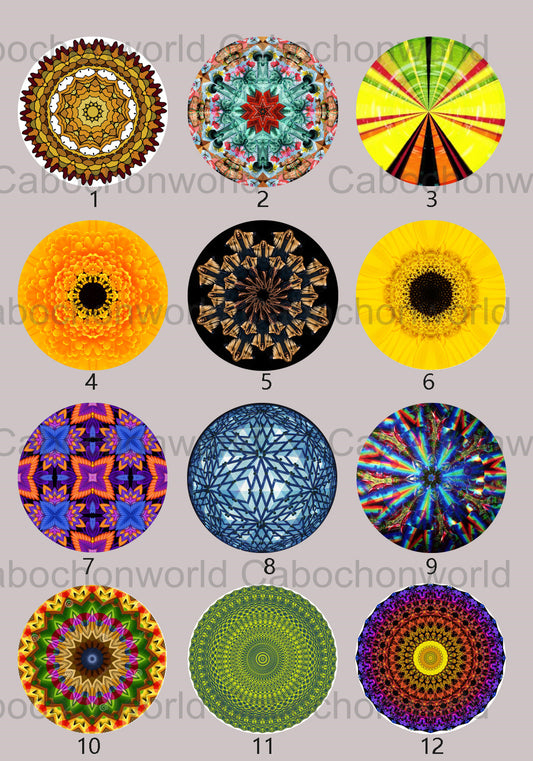 Collection de cabochons à motif mandala CWN0005