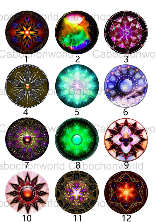 Collection de cabochons à motif mandala CW0045