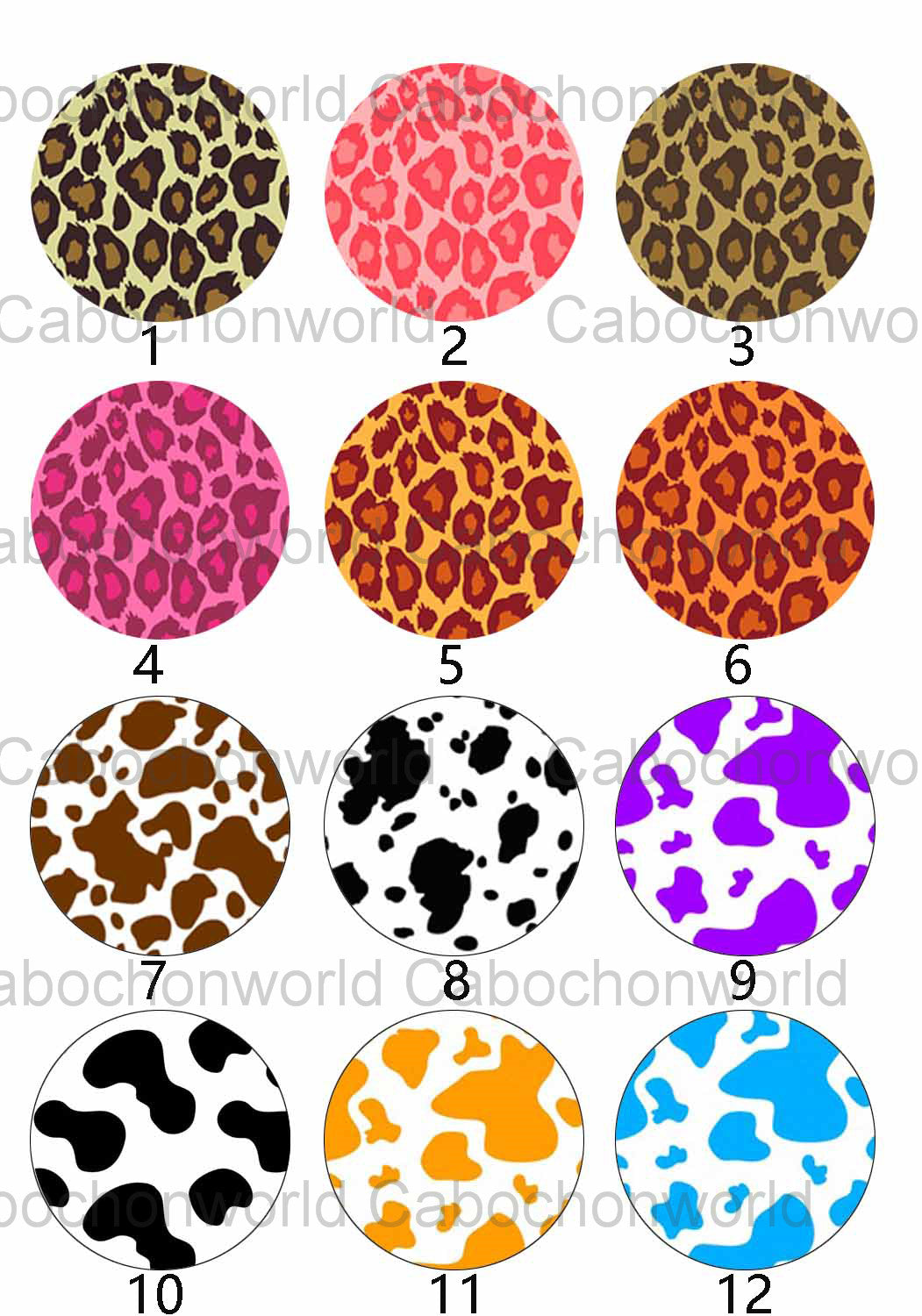 Leopard Print Pattern Cabochon Collection CW0047