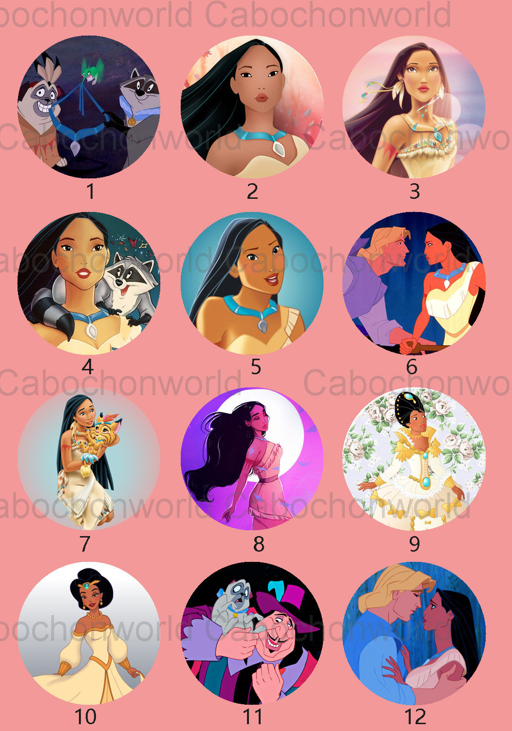 Collection de cabochons Pocahontas CWN0072