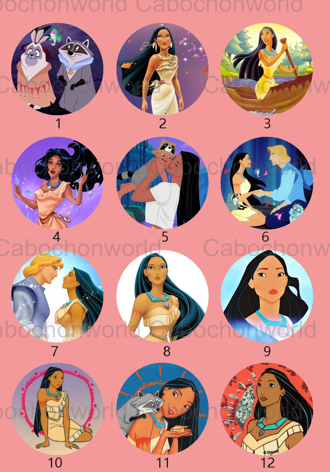 Collection de cabochons Pocahontas CWN0073