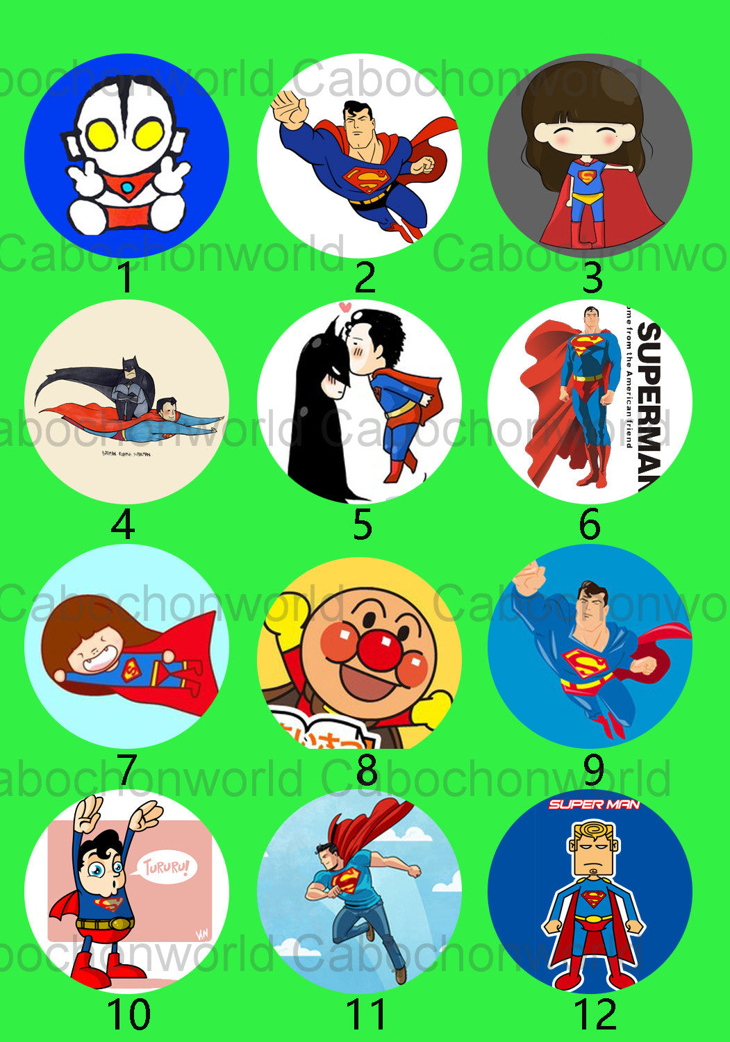 Cartoon Superman Cabochon Collection CW0080