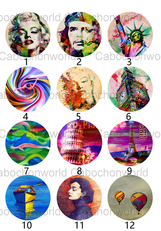 Colorful Painting Various Cabochon Collection CW0092