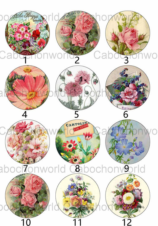 Various Floral Painting Cabochon Collection CW0120