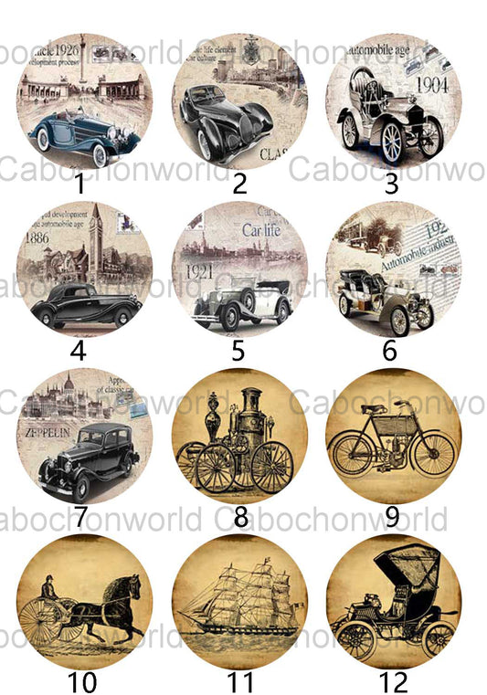 Vichecle Transportation Painting Cabochon Collection CW0123