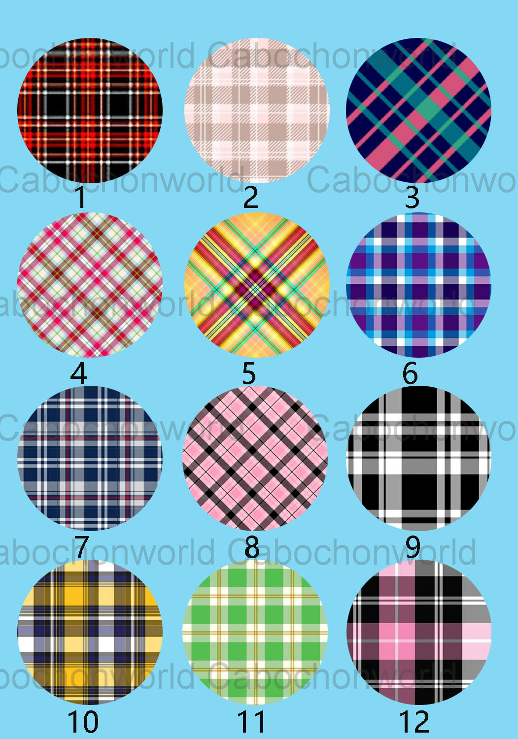 Scottish Plaid Cabochon Collection CW0136