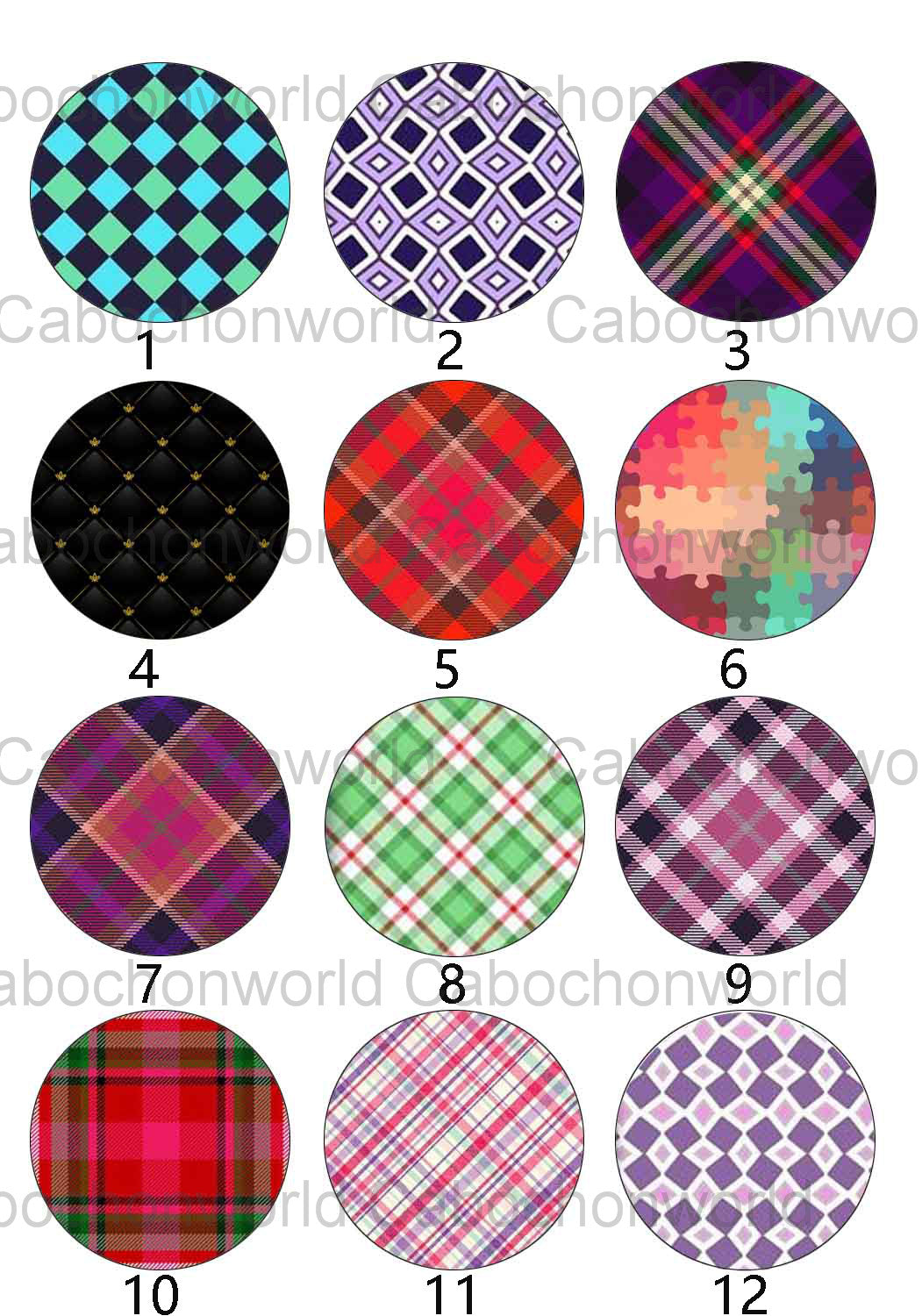 Scottish Plaid Cabochon Collection CW0137