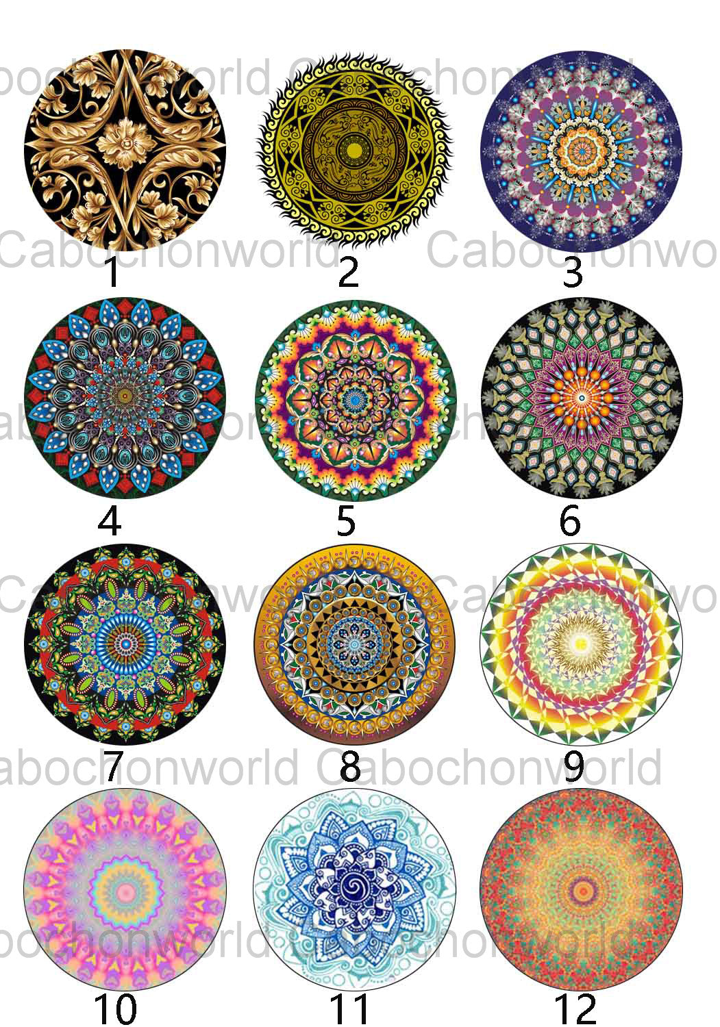 Mandala Pattern Cabochon Collection CW0138