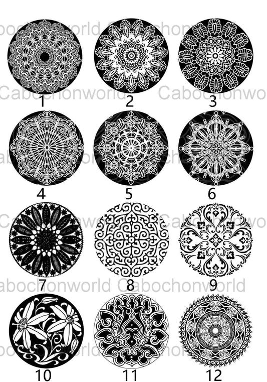 Mandala Pattern Cabochon Collection CW0140