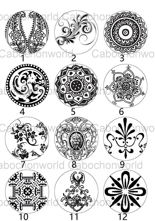 Mandala Pattern Cabochon Collection CW0141