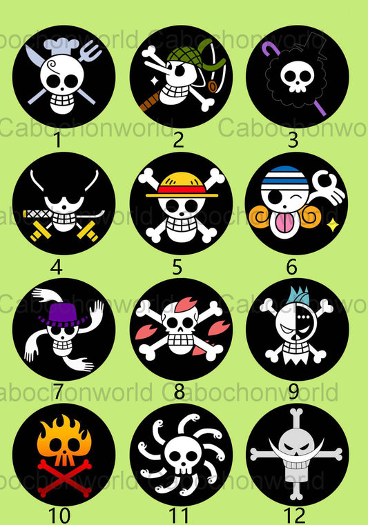 Cartoon Pirate Skull Cabochon Collection CW0157