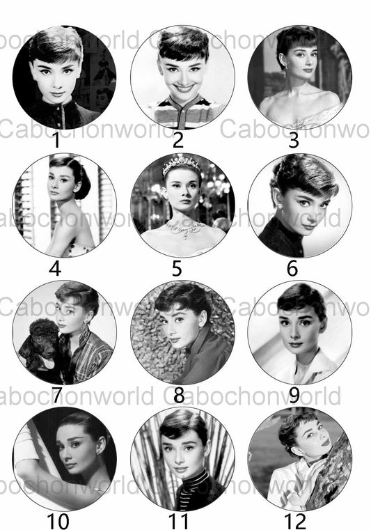 Audrey Hepburn Vintage Photo Cabochon Collection CW0161