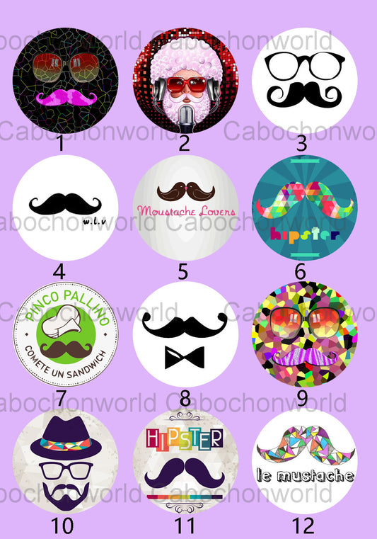 Various Mustache Cabochon Collection CW0164